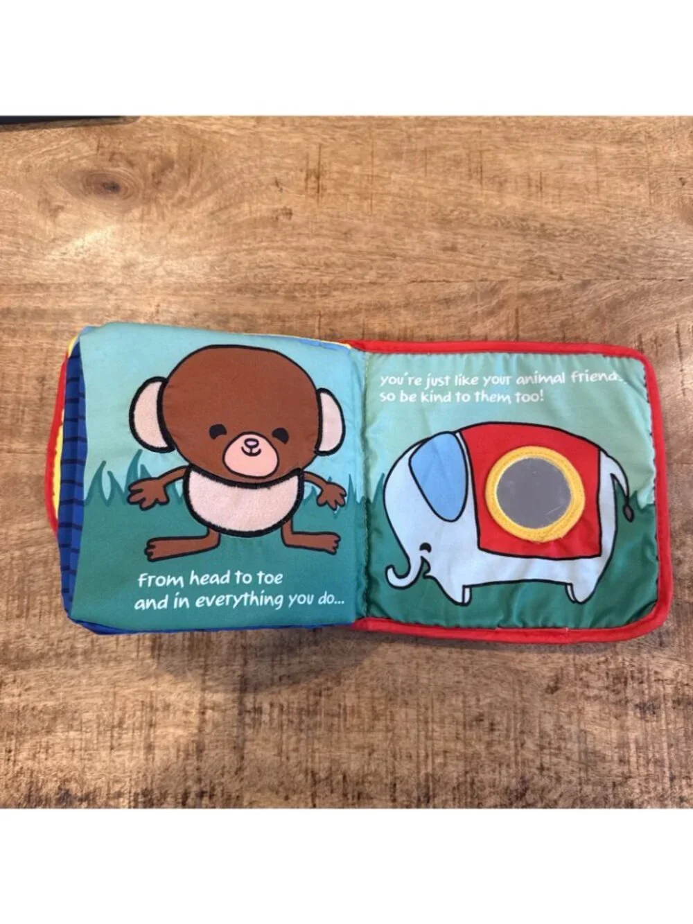 Just Like ... the Animals soft cloth Baby Book Peekaboo Rattle Sensory Textured
